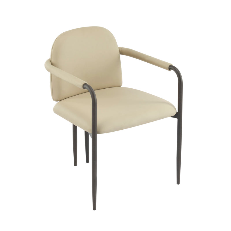 Sillas de comedor modernas (juego de 2) con estructura de hierro - Espresso / Caqui