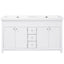 Bathroom Vanity With Double Sinks, 3 Drawers & 4 Doors - White
