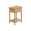 Accent Table With Storage Drawer, 2 Tier Nightstand For Living Room - Natural