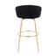 Claire - Contemporary / Glam Fixed Height Bar Stool (Set of 2) Round Footrest (Set of 2)