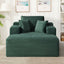 Convertible Chaise Lounge Chair With Wide Armrest & Throw Pillows