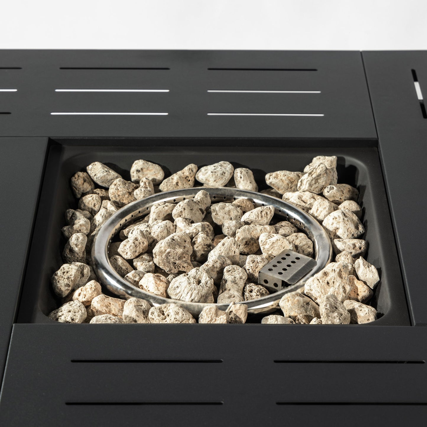 Propane Gas Fire Pit Table, 50000 Btu, Rectangular For Outside - Black