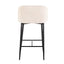 Fran - Pleated Waves Contemporary, Fixed Height Counter Stool (Set of 2)