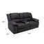 Reclining Console Loveseat - Black - Fabric