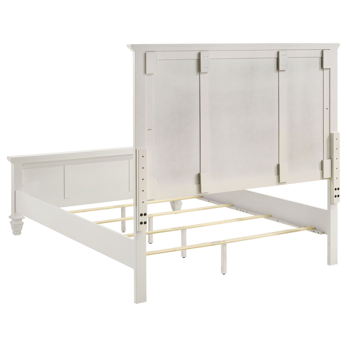 Cortina - 4 Piece Queen Bedroom Set With Ornate Panels And Storage - Cream White