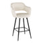 Margarite - Contemporary Fixed Height Counter Stool With Square Footrest (Set of 2)