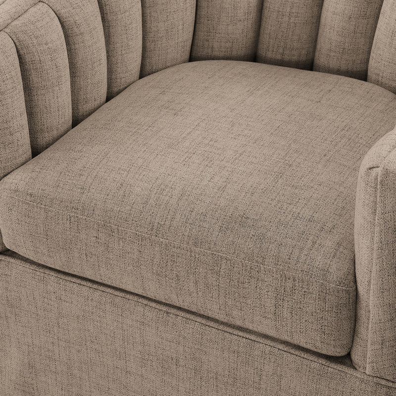 Solitude - Skirted Swivel Accent Chair With Hemp Like
