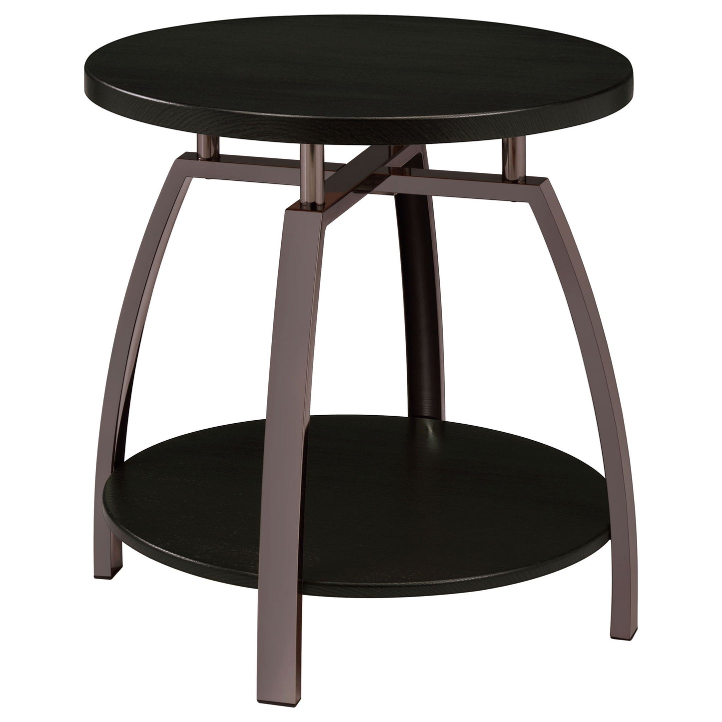 End Table With Center Shelf - Dark Gray