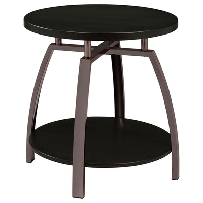 End Table With Center Shelf - Dark Gray