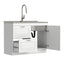 Darwin - Laundry Utility Sink And Cabinet With Dual Sinks, Pull Out Faucet - White