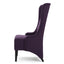 Fabric Dining Chair With High Back And Birch Wood Legs - Plum