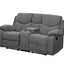 Kalen - Chenille Loveseat With Console - Gray