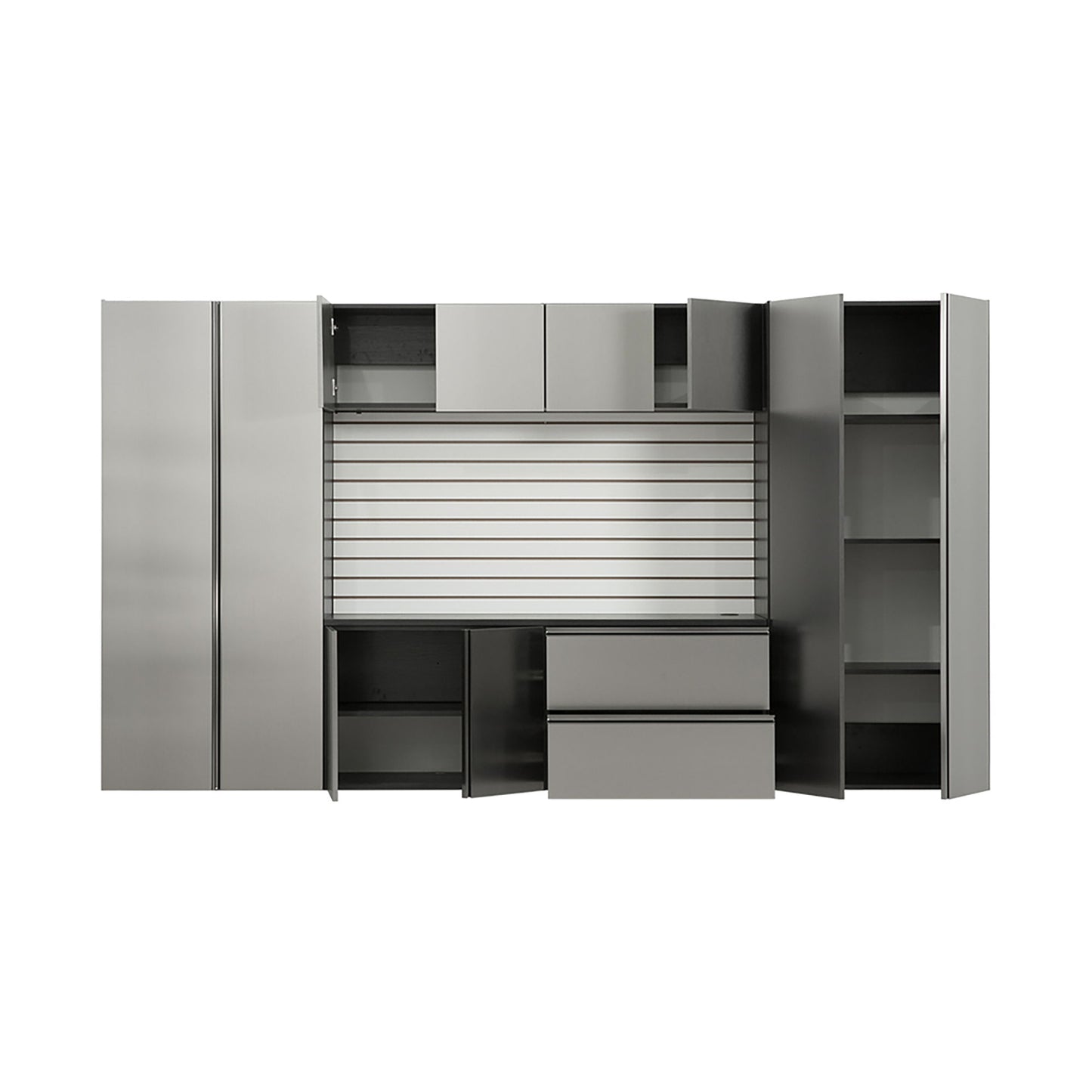 Nova Series - Garage Cabinet Set A With Soft Closing Doors - Metallic Gray