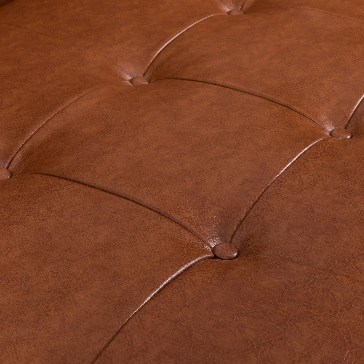 Adelaide - Tufted Sofa With Rolled Accent Pillows - Light Brown