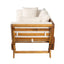 Outdoor Patio Daybed Sofa, 3 Seat Sofa With Foldable Arm 4 Back Pillows