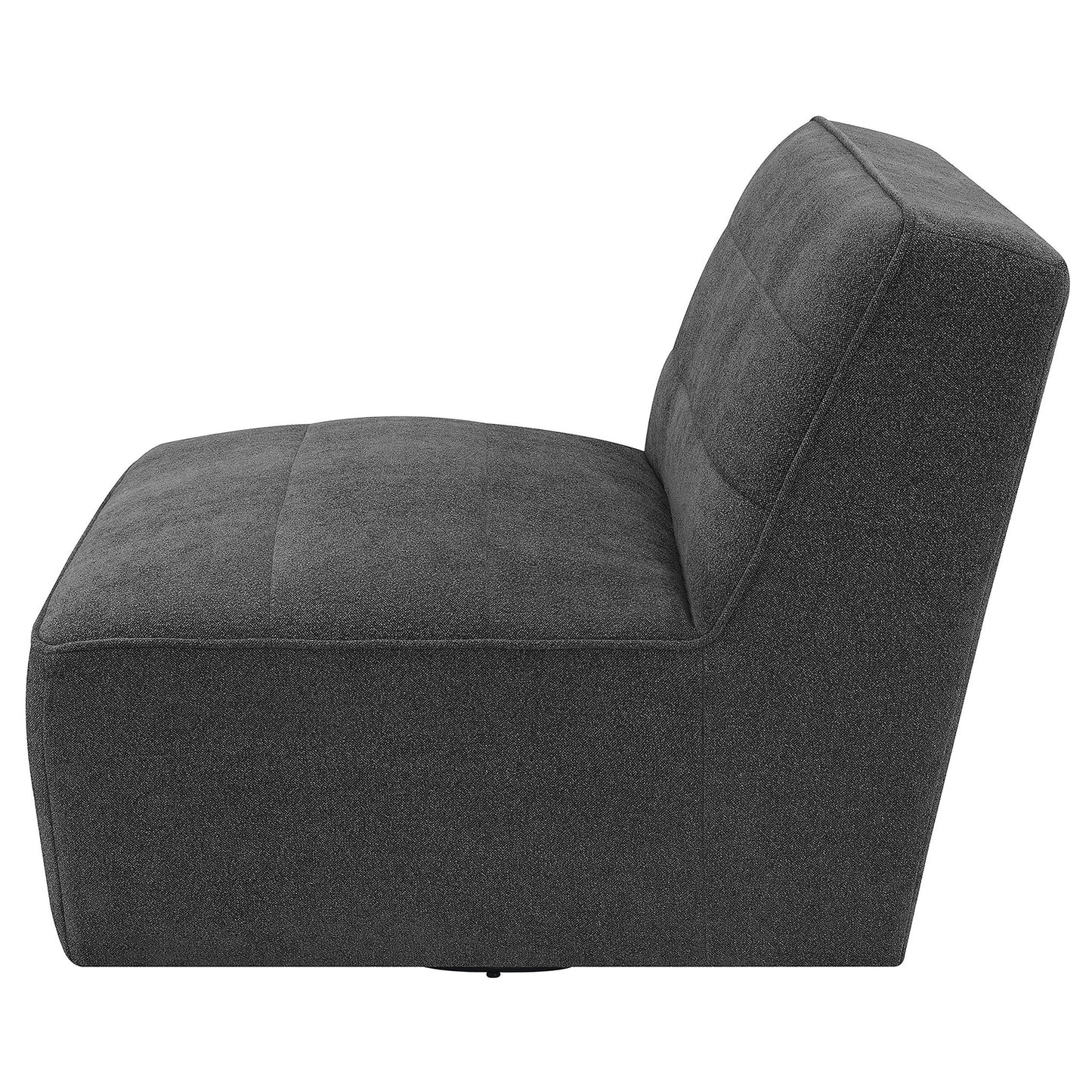 Manhattan - Swivel Tufted Chair Armless Accent Chair, 360 Degree Swivel Base - Charcoal