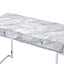 Tigress - Printed Faux Marble Top Writing Desk - White