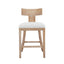 Upholstered Counter Height Bar Stools With Solid Rubber Wood Frame (Set of 2)