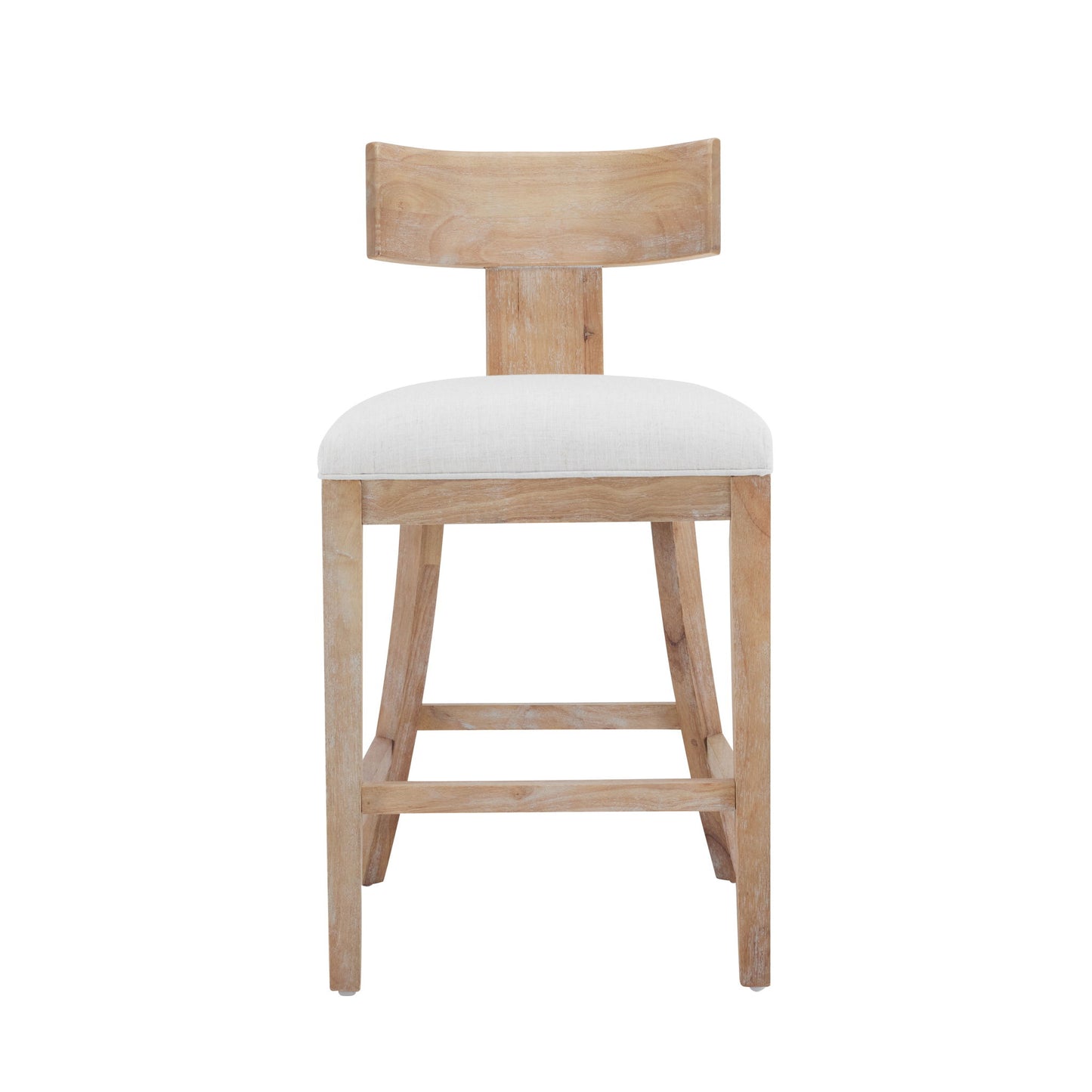 Upholstered Counter Height Bar Stools With Solid Rubber Wood Frame (Set of 2)