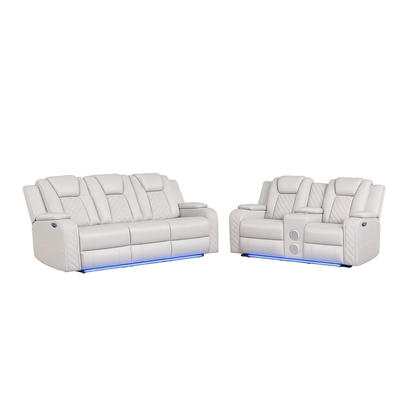 Benz - LED & Power Recliner With Adjustable Headrests And Ambient LED Lighting