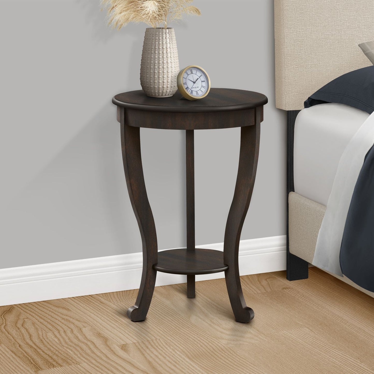 Accent End Table, 2 Tier, Traditional - Walnut