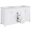 Bathroom Vanity Cabinet Only, 3 Drawers & 4 Doors & Double Layer Shelves - White