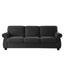 Soft Sofa, Upholstered 3 Seater Couch With High Density Foam, Loose Back Cushions And Turned Legs