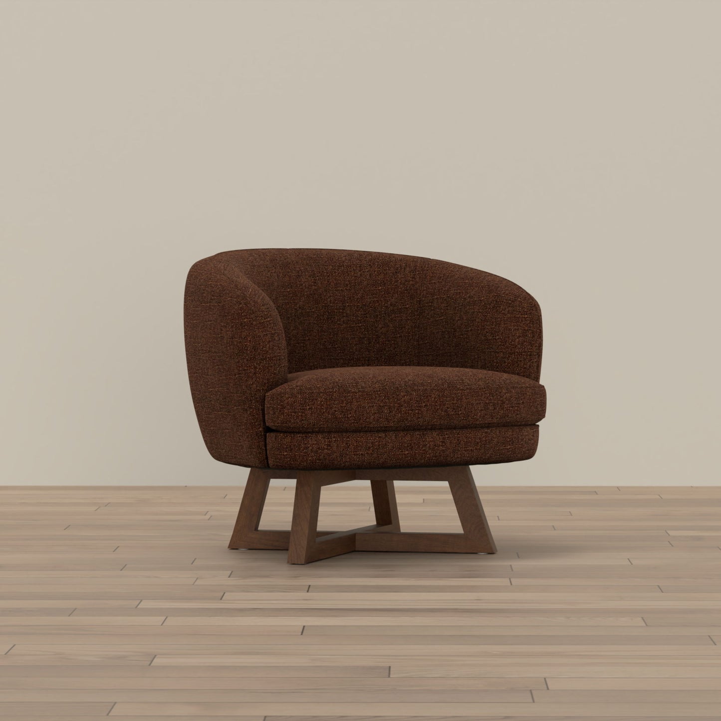 Swivel Accent Chair With Sculptural Base