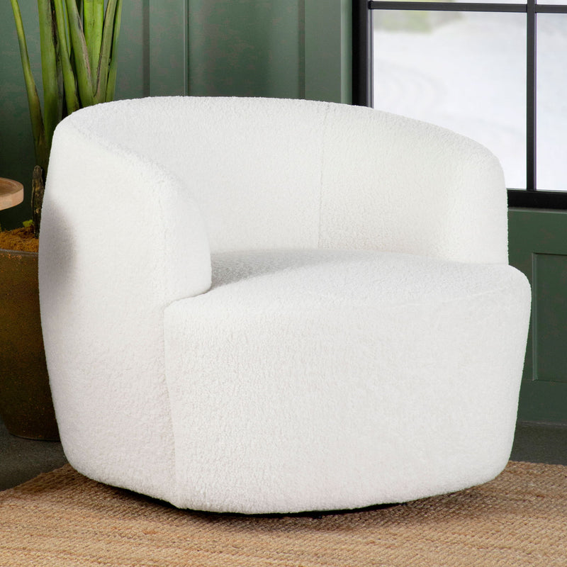 Denae - Upholstered Swivel Chair - Ivory