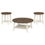 Flaherty - 3 Piece Occasional Set (1 Coffee & 2 End Tables) - Brown / White