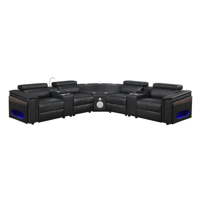Nova - Sectional With Bluetooth Speaker, LED And Lifting Wine Cabinet
