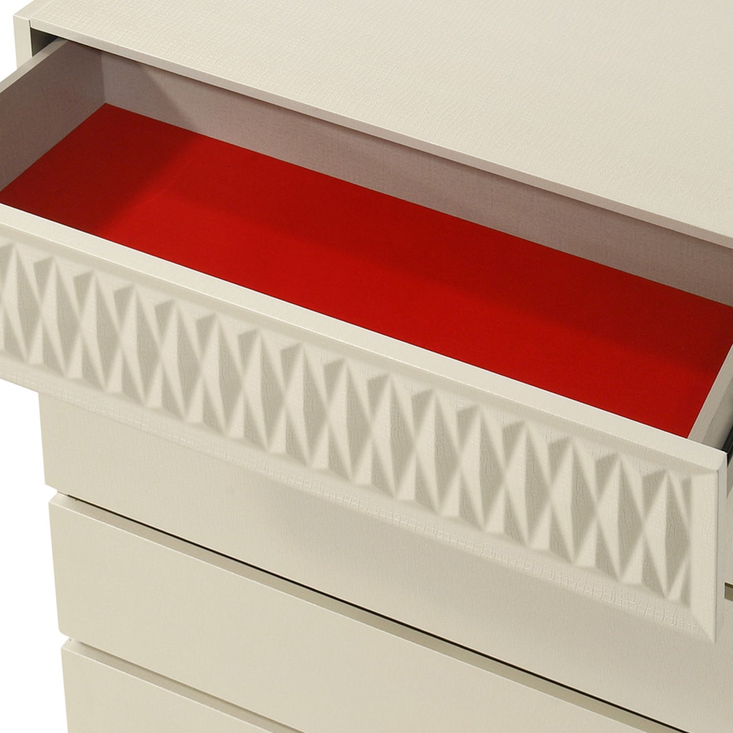 Stanley - 5 Drawer Chest With Crocodile Texture - Gray