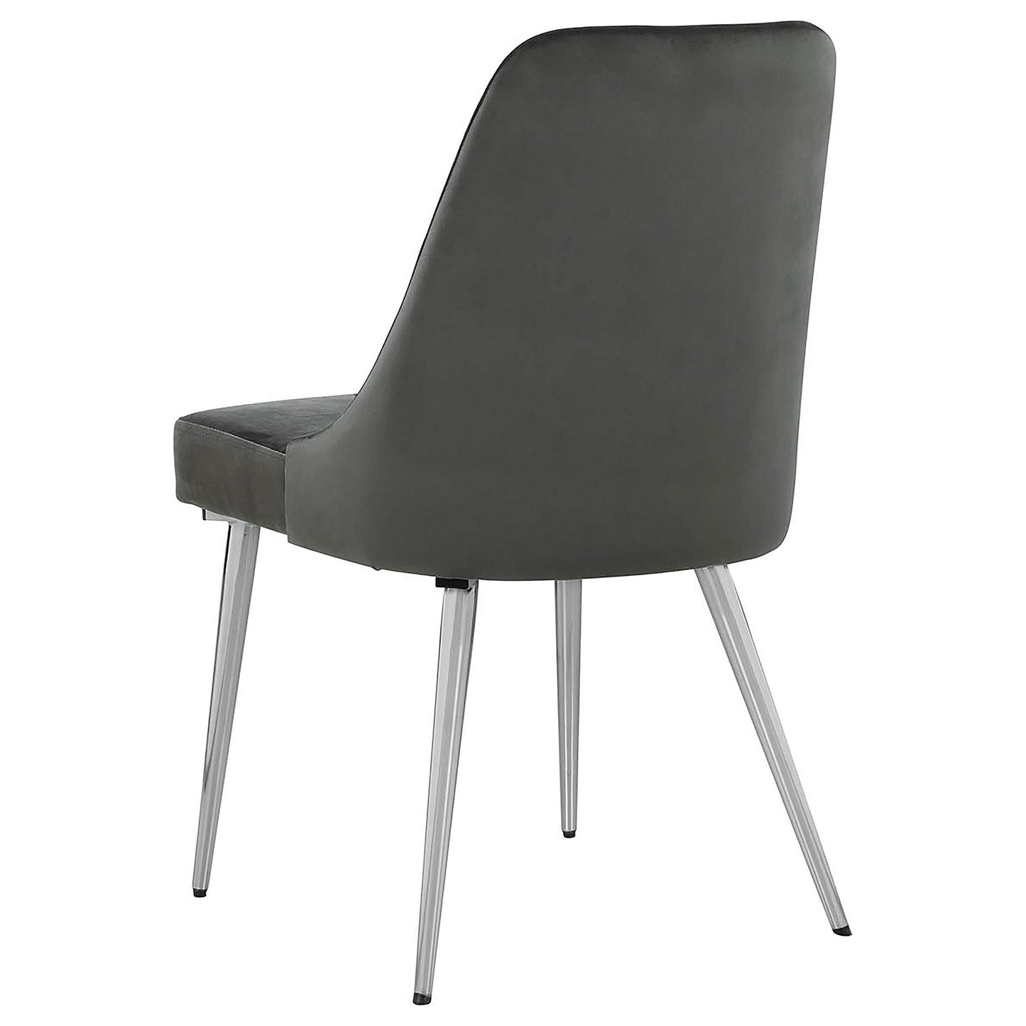 Padded Side Chair Of 2) With Upholstered Seat And Polished - Gray