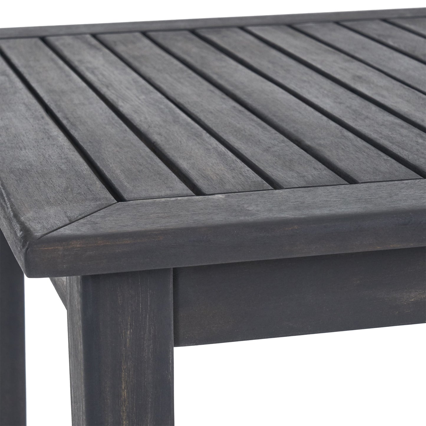 Outdoor Minimalist Acacia Wood Rectangle Bar Table