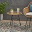 Petrichor - Outdoor Side Table With Tempered Glass And Steel Frame