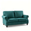 Loveseat Sofa With Nailhead Detail & Turned Legs, 2 Seater Upholstered Couch