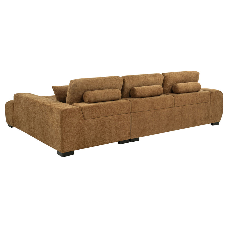 Plather - Sectional Sofa With Chaise - Amber