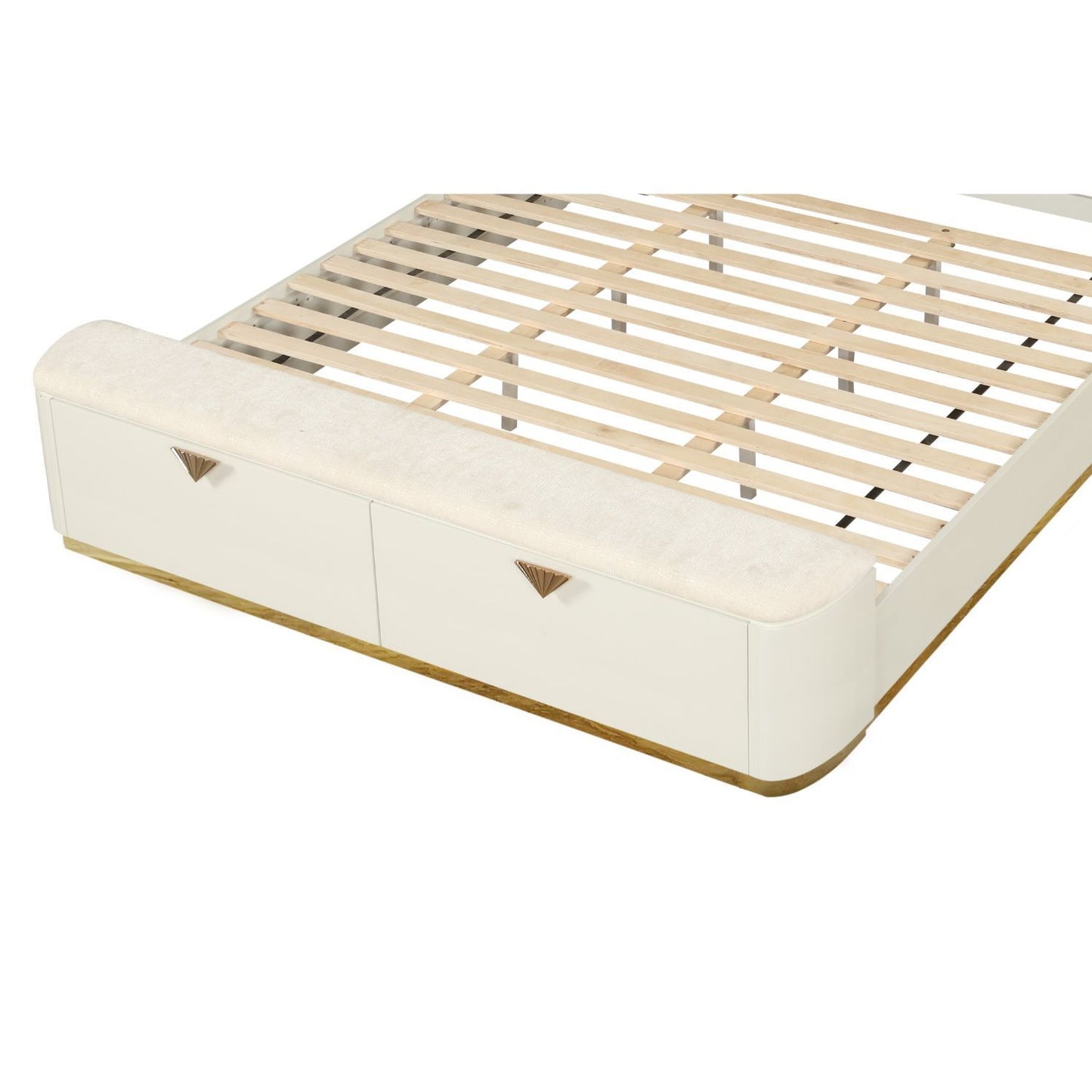 La Pierre - King Bed With Storage Drawers And LED Headboard - Beige