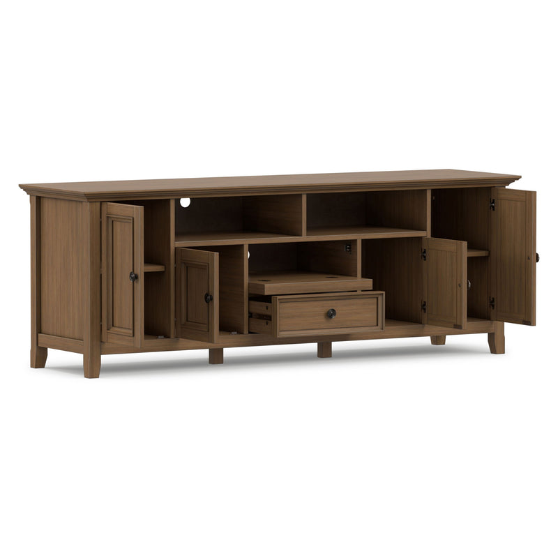 Amherst - Wide TV Media Stand - Rustic Natural Aged Brown