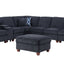 Gina - Sectional Sofa With Ottoman - Black