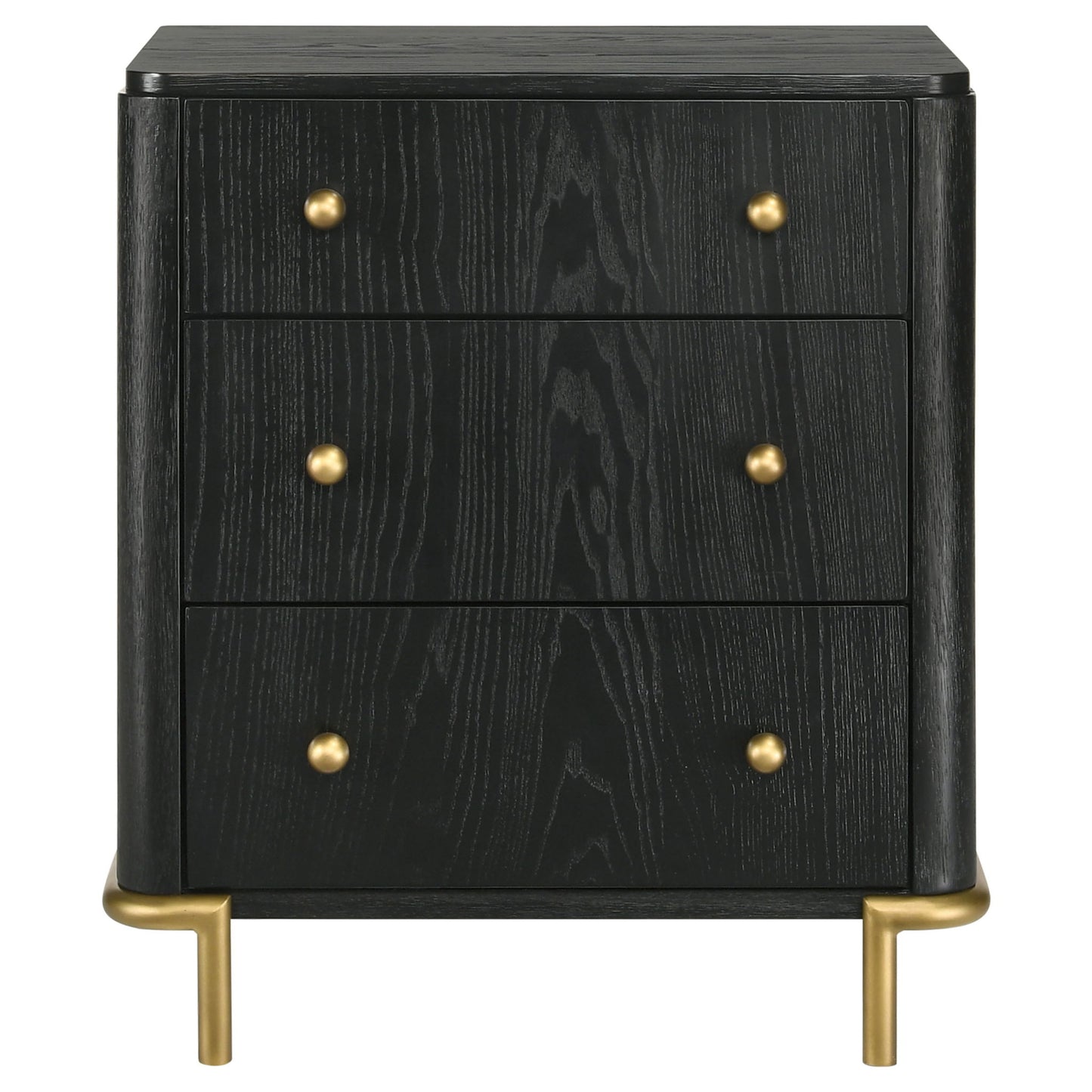 Anser - 3 Drawer Nightstand - Black