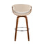 Curvini Mid - Century Modern Fixed Height Barstool With Swivel (Set of 2)