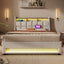 Platform Bed With Hydraulic Storage, LED Lighting & Charging Station
