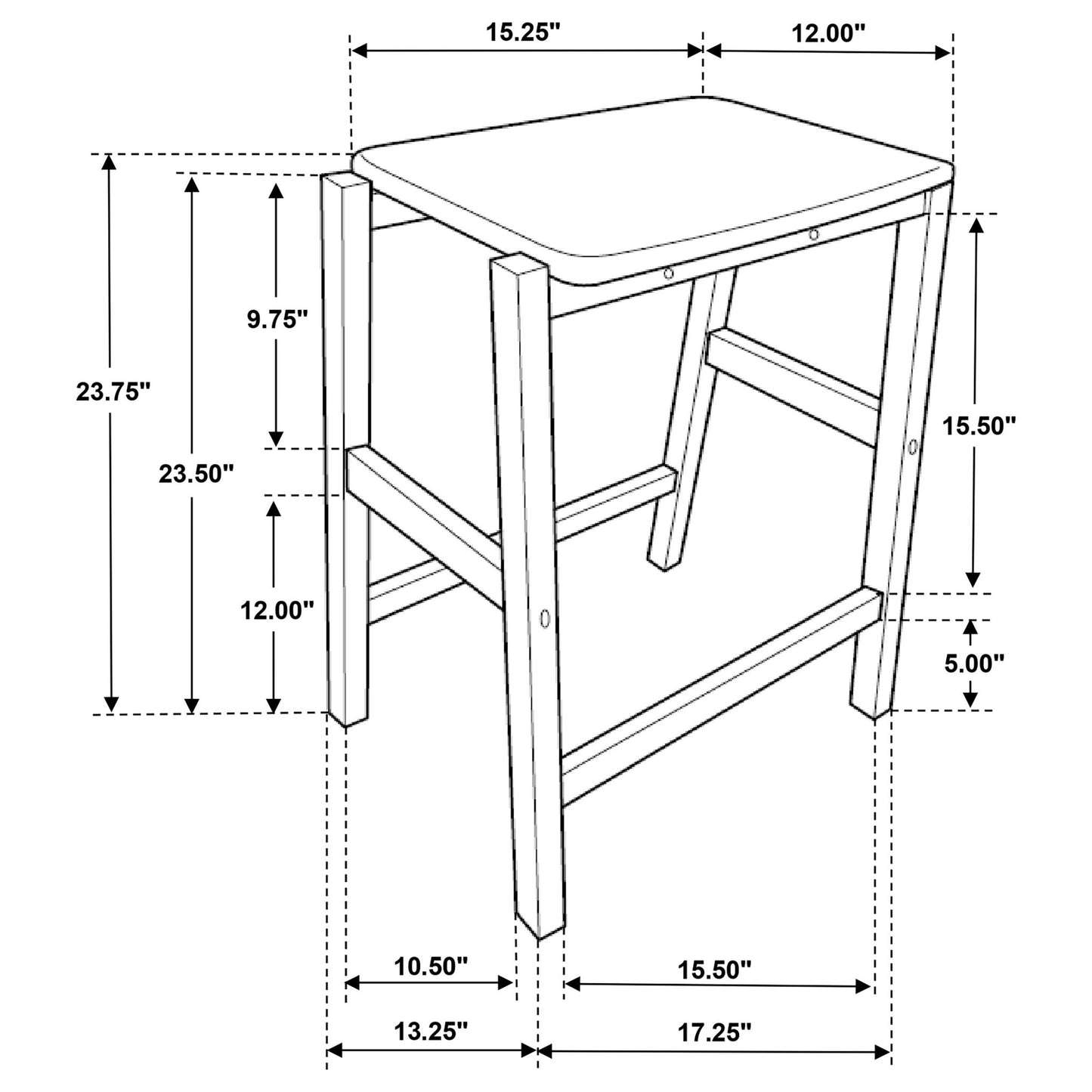 Prager - 3 Piece Kitchen Island Counter Table Set With Overhead Rack And Backless Stools - White