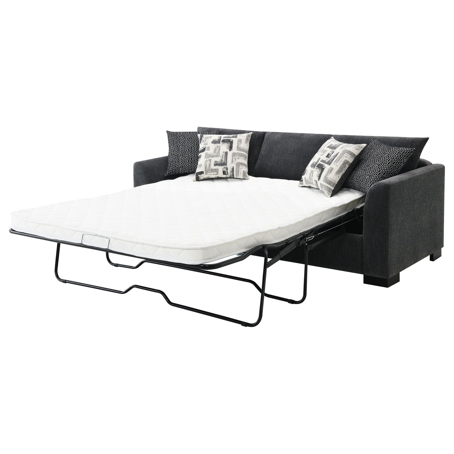 Pacheco - Upholstered Sleeper Sectional Chaise Sofa With Pocket Coils And Reversible Cushions - Dark Gray