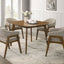 Miller - 5 Piece Set (39" Square Dining Table With 4 Arm Chairs) - Walnut / Gray