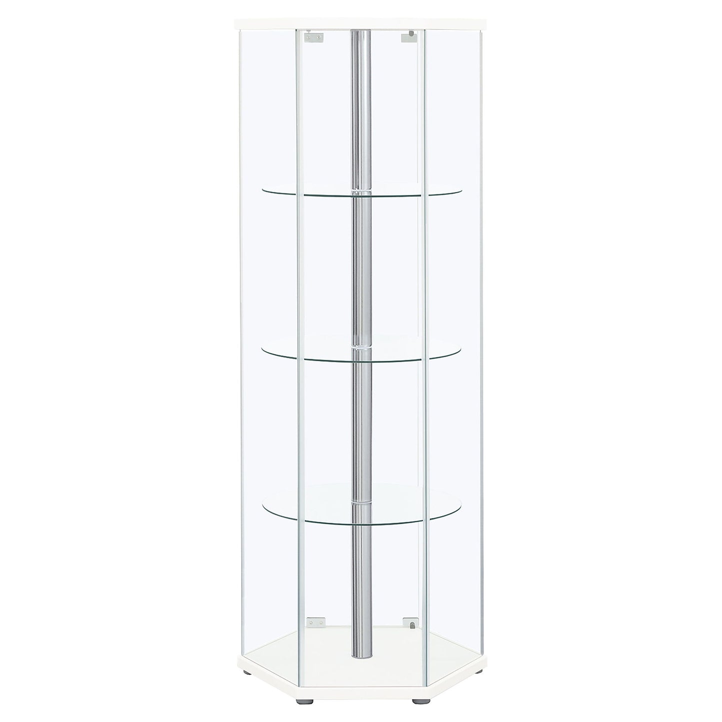 Tenley - 4 Shelf Curio Cabinet With Hexagonal Design