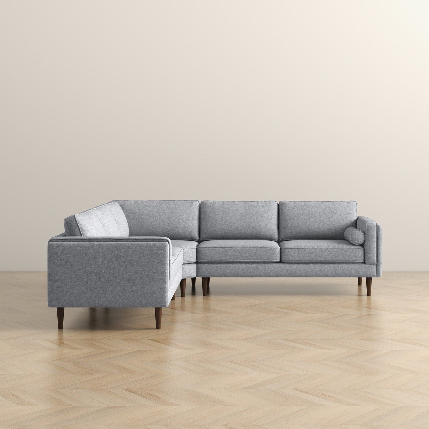 Amber - Corner Sectional Sofa - Light Gray