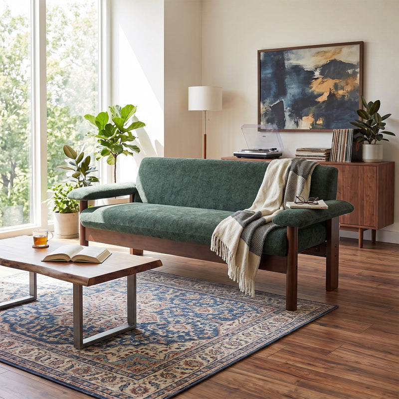 Modern Sofa Couch With Pillow Top Arms