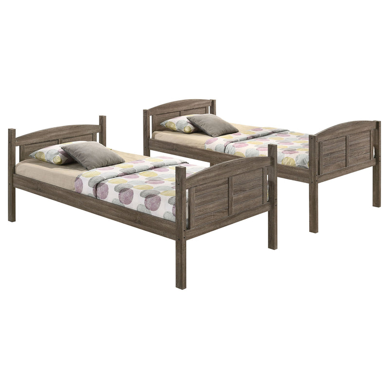 Shasta - Twin Over Twin Bunk Bed With 2 Twin Mattresses - Brown